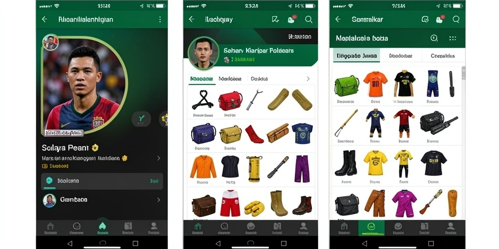 Screenshot pertama menunjukkan tampilan antarmuka yang sleek dan modern.