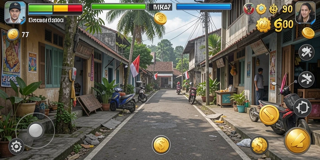 Screenshot menunjukkan karakter utama dalam aksi seru.